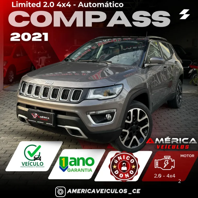 Compass 2021 – 2.0 4×4 Diesel – limited 1 ano de garantia
